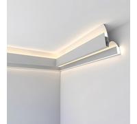 ZXDTVFGN Curved Led Diffuser Indirect Lighting, Easy-Install Crown Molding Coving for Ceiling/Wall, Living Room Bedroom Light Strip Channel Cover