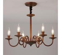 ZXDTVFGN E14 American country retro candle chandelier, simple living room lamp, dining home bedroom study lamp,10 heads