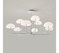 ZXDTVFGN G9 American country vintage chandelier, modern simple cream wind creative rustic living room dining bedroom study light,White,6 Heads