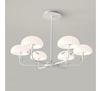 ZXDTVFGN G9 American country vintage chandelier, modern simple cream wind creative rustic living room dining bedroom study light,White,6 Heads