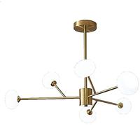ZXDTVFGN G9 Nordic Magic Molecule Chandelier Lighting,Living Room Home Bedroom Dining Room,Modern Concise Designer During Lighting,Hanging Light-Plated Copper 6 Head Made in China
