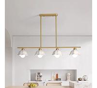 ZXDTVFGN Gold Chandelier 4 Light Modern For Dining Room Pendant Lighting Fixture Ceramic Shade Ceiling Kitchen Island