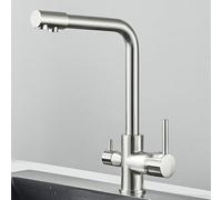 ZXDTVFGN Golden Black Grey Waterfilter Kitchen Faucet - Mixer for Drinking Water, Hot & Cold Tap with Pull Down Sprayer(Brushed Nickel)