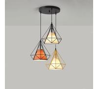 ZXDTVFGN Industrial Vintage Pendant lamp in Black Metal cage E27 Socket Ceiling Adjustable Height Chandelier for Living Room Dining and Bedroom Without Bulb Present