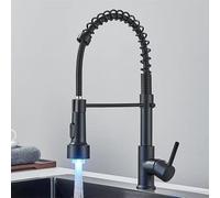 ZXDTVFGN Kitchen Faucet Pull-Down Mixer with Hot ColSingle Handle Swivel Spout Handheld Head,Black no Cover