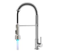 ZXDTVFGN Kitchen Faucet Pull-Down Mixer with Hot ColSingle Handle Swivel Spout Handheld Head,Brushed No Cover