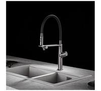 ZXDTVFGN Kitchen Sink Faucet with Pull Down Sprayer, Water Filter, Pot Filler & Drinking Function, Brass Build, 360° Swivel, Honeycomb Aerator(Gris)