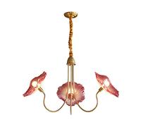 ZXDTVFGN Lotus Leaf Pendant Light, Purple Glass Light,Modern Golden Nordic Chandelier Lighting Fixtures, French Lighting, Classic Farmhouse, Restaurant, Kitchen Island