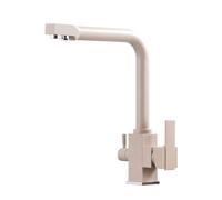 ZXDTVFGN Matte Black & Gold Dual-Outlet Filtered Water Kitchen Faucet - Purified Hot Cold for Vegetable Basins(Beige Dot a)
