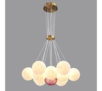 ZXDTVFGN Modern Creativity 3D Printed Ceiling Chandelier Night Light Universe Planet Moon Lantern Dinning Room Bar Pendant Lights Home Child Bedroom LED Chandelierier PLA
