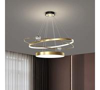 ZXDTVFGN Modern LED Crystal Chandelier Nordic Simple Kitchen Island Ceiling Light Fixture Restaurant Villa Office Hanging Lamp for Dining Rooms Living Room Bedroom (Color : Gold 60cm, Size