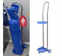 ZXDTVFGN Portable Metal Oxygen Tank Holder Cart - Lightweight Rolling Co2 Cylinder Trolley for Home Use - Adjustable 31.5/37.4/43.3 IN Oxygen Cylinder Stand (110 CM)