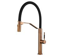 ZXDTVFGN Pull Down Kitchen Faucet Magnetic Suction Head 360° Swivel Sink with Double Function Sprayer Stainless Steel Single Handle Mixer Tap,Rose Gold(Rose Gold)