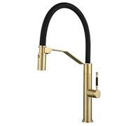 ZXDTVFGN Pull Down Kitchen Faucet Magnetic Suction Head 360° Swivel Sink with Double Function Sprayer Stainless Steel Single Handle Mixer Tap,Rose Gold(Brushed Gold)