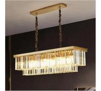 ZXDTVFGN Rectangle Crystal Chandelier Indoor Gold Black Decorative Living Room Bedroom Kitchen High-end Main Lamp Pendant Lamps