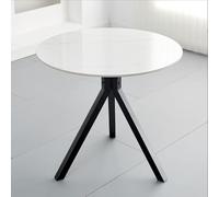 ZXDTVFGN Small Round Dining 80cm Black Metal Legs Industrial Circular Marble Desktop Kitchen 4 Home Apartment Living Room