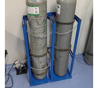 ZXDTVFGN Sturdy 39" Steel Oxygen Tank Holder Rack - Floor Mount Cylinder Storage for Gas Tanks - Safe & Durable Oxygen Cylinder Holder (L - 23.25" X W - 9.5")