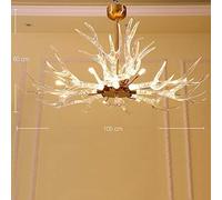 ZXDTVFGN Transparent Acrylic Antler Chandelier Lighting Retro Deer Horn Lamps Home Decoration No Broken,Modern LED (Size : 8 Lights)(3 Floor