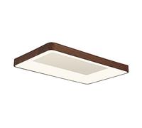 ZXDTVFGN Unique Wood Grain Ceiling Lamp Geometric Industrial Chandelier Lighting in Rectangular S3000K/4500K/6000K Selectable Low-Profile Flush Mount for Living Room Led Light Sour
