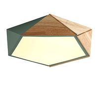 ZXDTVFGN Vintage Wood Ceiling Light Bedroom Floor Lights Flush Mount Lamp Dimmable Led Light, 38W (320W Equivalent),Aron ZXDTVFGN/Yellow/42Cm/Green/42Cm