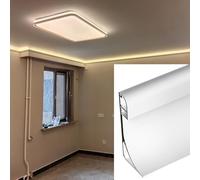 ZXDTVFGN Wall Ceiling Edge Slot Linear Light Channel, Aluminum Indirect Lighting Lights Bar Diffuser Trim Cover, White Decorative LED Skirting Board(24.0m (78.7 ft))