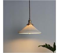 ZXDTVFGN White Ceramic Chandelier Japanese Brass Pendant Light Vintage Entryway Study Room Ceiling Fixture for Kitchen Island Living Bedroom Bedside Dining Hallway Hanging