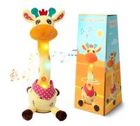 ZXDZSW Dancing Talking Giraffe Stuffed, Dances & Repeats What You Say, Adjustable Volume Function, Interactive Voice Imitation, Glowing Giraffe Plush Interactive Toys(Yellow)