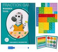ZXDZSW Magnetic Fractions Demonstration Book, Demonstration Kit with Storage Book, Magnetic Fraction Book for Math Learning, Teaching Learning Fractions