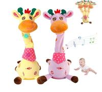 ZXDZSW Musical Talking Dancing Giraffe Plush Toy, Soft Sensory Gift, Recharged Interactive Giraffe Plush Musical Baby Toys Tummy Time Gifts(Mix,Charging)