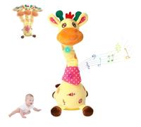 ZXDZSW Musical Talking Dancing Giraffe Plush Toy, Soft Sensory Gift, Recharged Interactive Giraffe Plush Musical Baby Toys Tummy Time Gifts(Yellow,Charging)