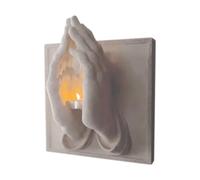 ZXDZSW Praying Hands A Perfect Blend of Warmth and Wishes, 3D Praying Hands Wall Sconce, Decorative Candle Holder,for Home, Office, Church, Home Table Decoration