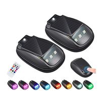 ZXDZSW Solar Car Roof RGB Strobe Light with Remote Control, 2PCS Wireless LED Strobe Lights, No Drill Roof Top Solar Cab Lights Waterproof,8 Colors USB Charing(2PCS)