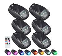 ZXDZSW Solar Car Roof RGB Strobe Light with Remote Control, 2PCS Wireless LED Strobe Lights, No Drill Roof Top Solar Cab Lights Waterproof,8 Colors USB Charing(6PCS)