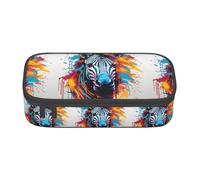 ZXERTG Abstract Animal Zebra Print Oxford Cloth Pencil Pouch,Multi-Functional Pen Case,Perfect for Office and Travel