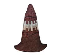 ZXERTG American Football Laces Print Hooded Cloak For Halloween Costumes,Perfect For Wizard,Vampire,Grim Reaper More Cosplay