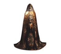 ZXERTG Ancient Egypt Tribe Series Print Hooded Cloak For Halloween Costumes,Perfect For Wizard,Vampire,Grim Reaper More Cosplay