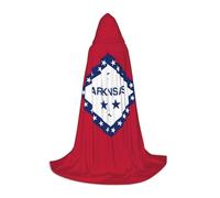 ZXERTG Arkansas State Flag Print Hooded Cloak For Halloween Costumes,Perfect For Wizard,Vampire,Grim Reaper More Cosplay