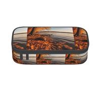 ZXERTG Autumn Scene Print Oxford Cloth Pencil Pouch,Multi-Functional Pen Case,Perfect for Office and Travel