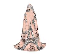 ZXERTG Bicycle Coffee Balloon Print Hooded Cloak For Halloween Costumes,Perfect For Wizard,Vampire,Grim Reaper More Cosplay