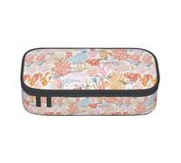 ZXERTG Coral Reef Print Oxford Cloth Pencil Pouch,Multi-Functional Pen Case,Perfect for Office and Travel