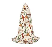 ZXERTG Cowboy Ride Horse Print Hooded Cloak For Halloween Costumes,Perfect For Wizard,Vampire,Grim Reaper More Cosplay