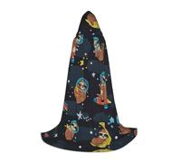 ZXERTG Cute Baby Sloths Sleeping Print Hooded Cloak For Halloween Costumes,Perfect For Wizard,Vampire,Grim Reaper More Cosplay