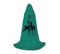 ZXERTG Deer Print Hooded Cloak For Halloween Costumes,Perfect For Wizard,Vampire,Grim Reaper More Cosplay