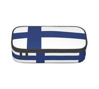 ZXERTG Finnish Flag Print Oxford Cloth Pencil Pouch,Multi-Functional Pen Case,Perfect for Office and Travel
