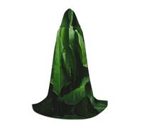 ZXERTG Fresh Banana Leaves Print Hooded Cloak For Halloween Costumes,Perfect For Wizard,Vampire,Grim Reaper More Cosplay