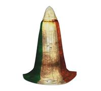 ZXERTG Irish Flag Print Hooded Cloak For Halloween Costumes,Perfect For Wizard,Vampire,Grim Reaper More Cosplay