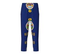 ZXERTG Kansas State Flag Print Comfortable Teenagers Pajama Pants,For Leisure,Family Time,Sports And Outings