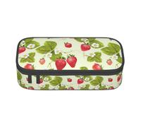 ZXERTG Lovely Strawberry Print Oxford Cloth Pencil Pouch,Multi-Functional Pen Case,Perfect for Office and Travel