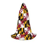 ZXERTG Maryland State Flag Print Hooded Cloak For Halloween Costumes,Perfect For Wizard,Vampire,Grim Reaper More Cosplay