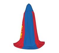 ZXERTG Mongolian Flag Print Hooded Cloak For Halloween Costumes,Perfect For Wizard,Vampire,Grim Reaper More Cosplay